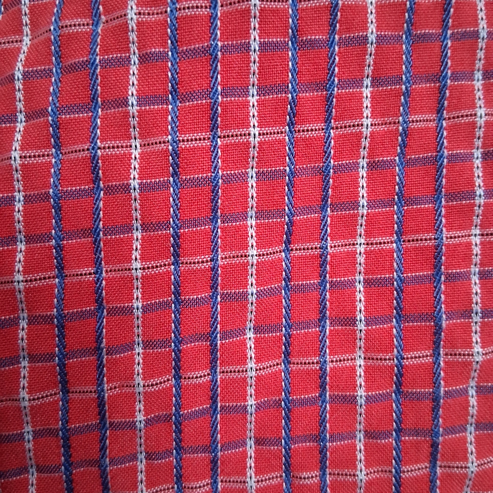 Bugatchi Red Plaid Casual Button Down Shirt Front Pocket - Size Large - Picture 4 of 4